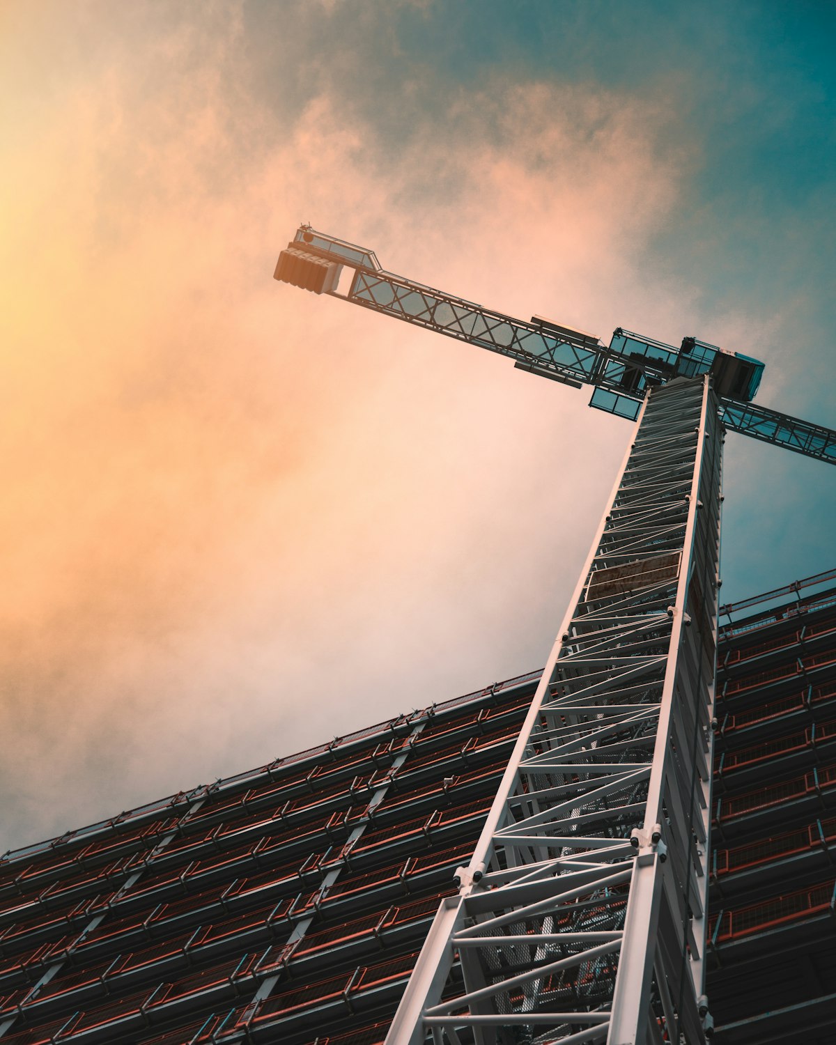 Tower crane against sky on a construction site